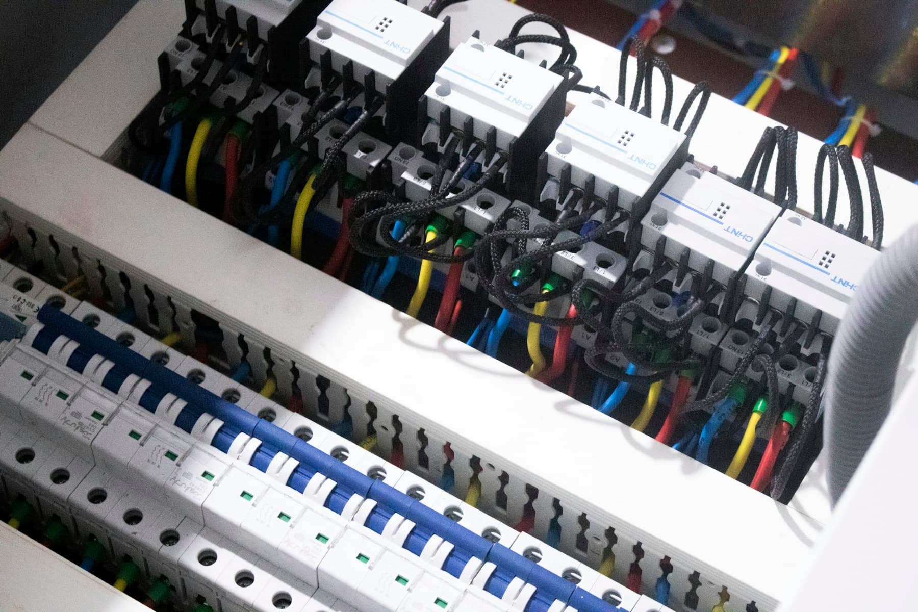 Wires plugged into a switch box